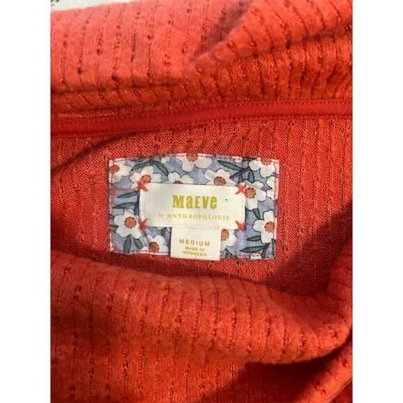 Maeve by Anthropologie Orange Cowl Neck Ruffled Pullover Sweater M‎ - Picture 2 of 9